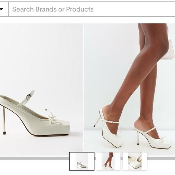 White Jacquemus square-toe Leather pumps - Picture 1 of 10